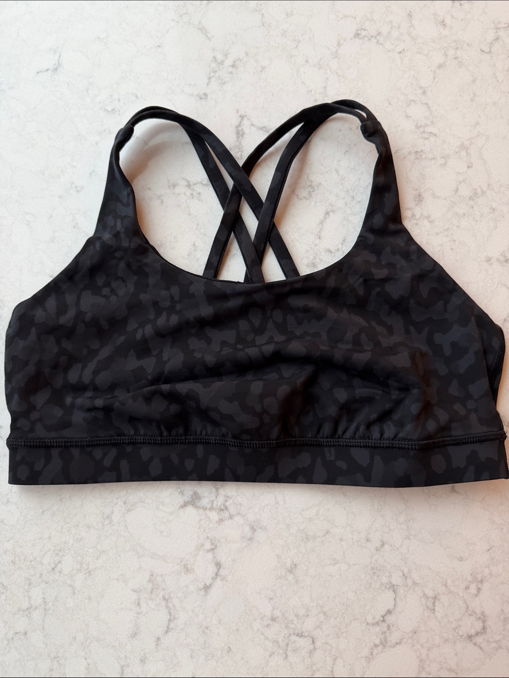 lululemon athletica black leopard Energy Sports Bra